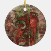 Graffiti Grunge Herbst Roter grüner Rost Rost Keramik Ornament (Hinten)