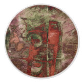 Graffiti Grunge Herbst Roter grüner Rost Rost Keramikknauf (Vorderseite)