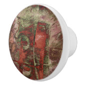 Graffiti Grunge Herbst Roter grüner Rost Rost Keramikknauf (Rechts)