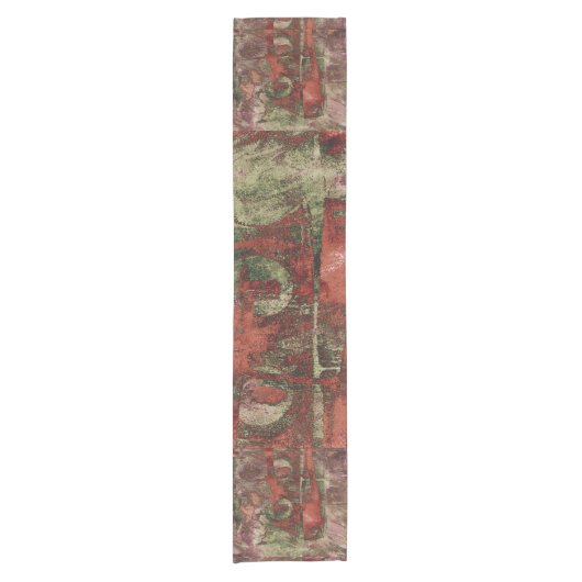 Graffiti Grunge Herbst Roter grüner Rost Rost Kurzer Tischläufer (Vorderseite)