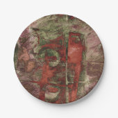 Graffiti Grunge Herbst Roter grüner Rost Rost Pappteller (Vorderseite)