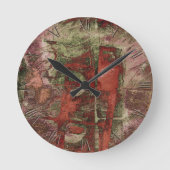 Graffiti Grunge Herbst Roter grüner Rost Rost Runde Wanduhr (Vorderseite)