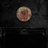 Graffiti Grunge Herbst Roter grüner Rost Rost Runde Wanduhr