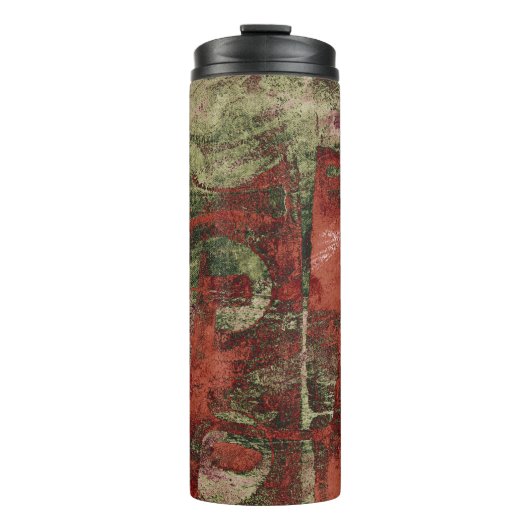 Graffiti Grunge Herbst Roter grüner Rost Rost Thermosbecher (Vorderseite)