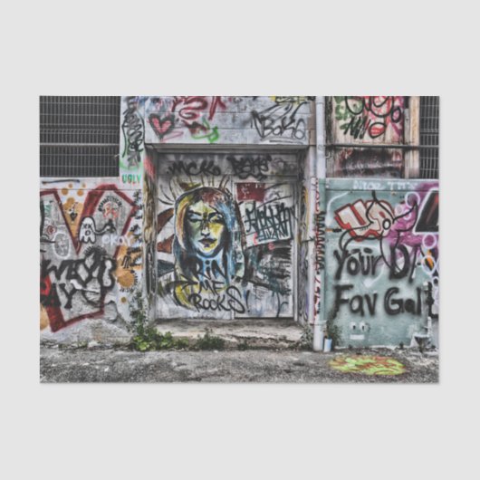 Graffiti Grunge Urban Street Wall Art Seidenpapier (Vorderseite)