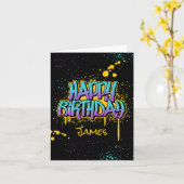 Graffiti Happy Birthday Card Karte (Gelbe Blume)