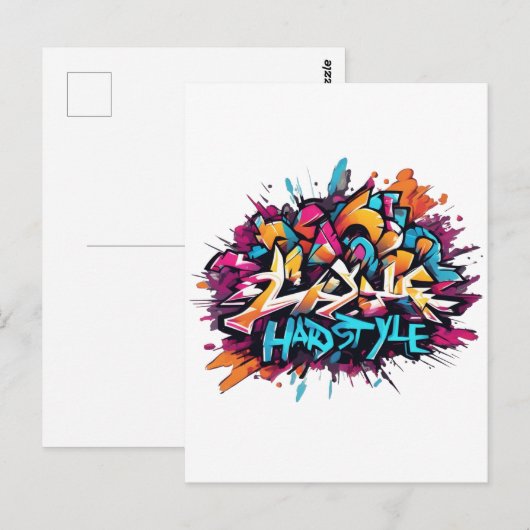 Graffiti "Hardstayle" Postkarte (Vorne/Hinten)