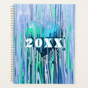 Graffiti Heart Blue und Green individuell anpassba Planer