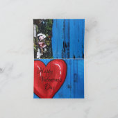 Graffiti Heart, Blue Wall, Valentine, Small Dankeskarte (Innenseite)