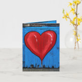 Graffiti Heart, Blue Wall, Valentine, Small Karte (Gelbe Blume)