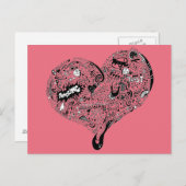 Graffiti Heart Full Postkarte (Vorne/Hinten)