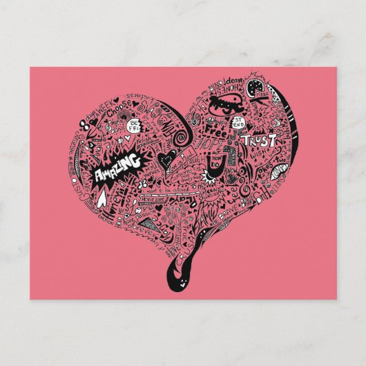 Graffiti Heart Full Postkarte (Vorderseite)