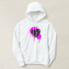 Graffiti Heart Hoodie, Punk Sweatshirt