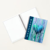 Graffiti Heart Paint Pour Blue & Green Notizblock (Innenseite)