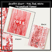 Graffiti Heart Paint Pour Pink & Red Personalisier Planer