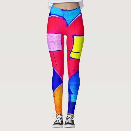 Graffiti Heart Pop Leggings - Bold & Vibrannt (Vorderseite)