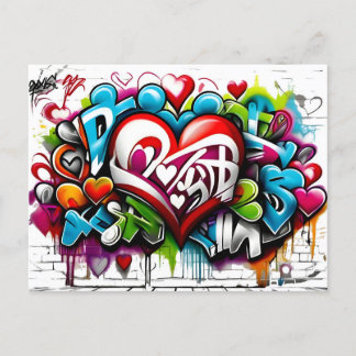 Graffiti Hearts # 1 Postkarte