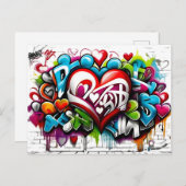 Graffiti Hearts # 1 Postkarte (Vorne/Hinten)