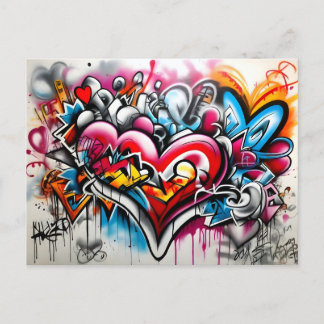 Graffiti Hearts # 5 Postkarte