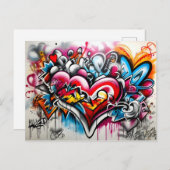 Graffiti Hearts # 5 Postkarte (Vorne/Hinten)