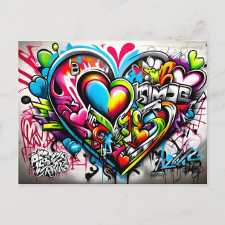 Graffiti Hearts # 6 Postkarte