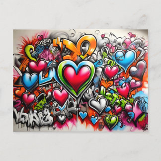 Graffiti Hearts # 7 Postkarte