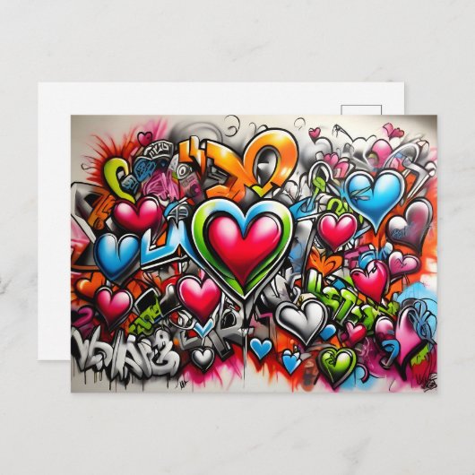 Graffiti Hearts # 7 Postkarte (Vorne/Hinten)