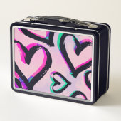 Graffiti Hearts Black Lunchbox (Rückseite)
