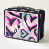 Graffiti Hearts Black Lunchbox (Vorderseite)