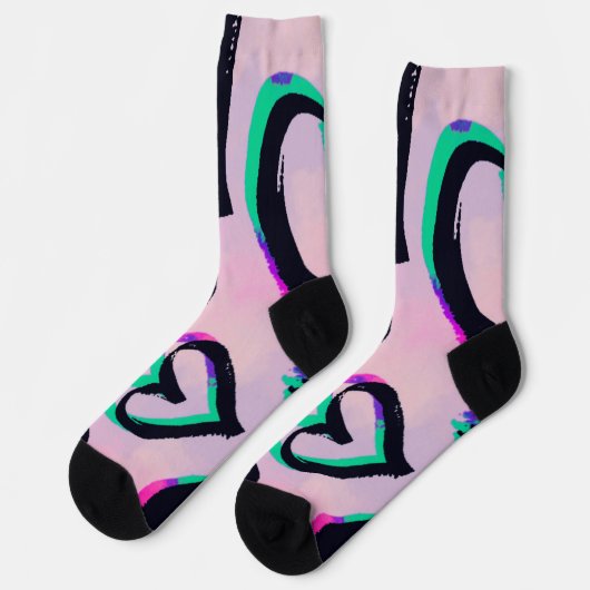 Graffiti Hearts Socks Socken (Linkes Detail)
