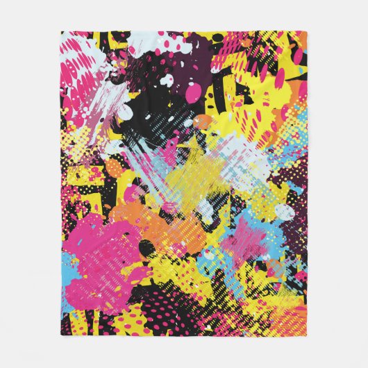 Graffiti hell psychedelisch nahtlos Muster illus Fleecedecke (Vorderseite)
