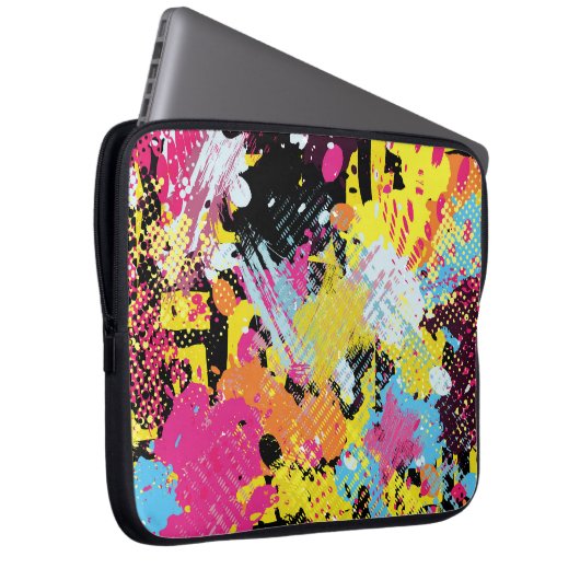 Graffiti hell psychedelisch nahtlos Muster illus Laptopschutzhülle (Vorne Rechts)