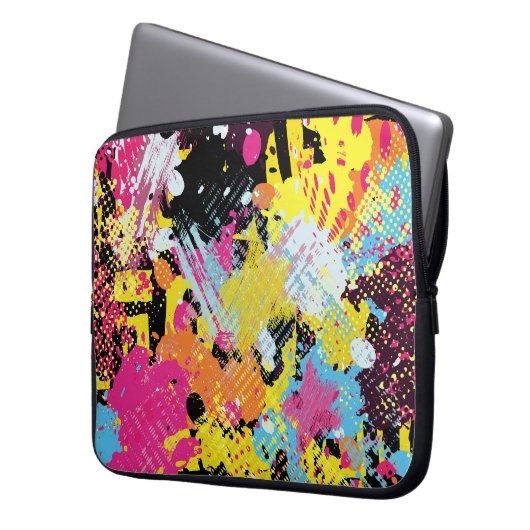 Graffiti hell psychedelisch nahtlos Muster illus Laptopschutzhülle (Vorderseite Links)