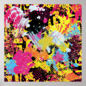 Graffiti hell psychedelisch nahtlos Muster illus Poster (Vorne)