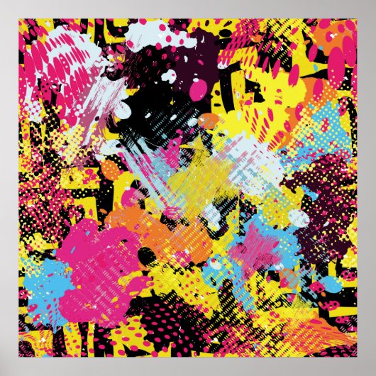 Graffiti hell psychedelisch nahtlos Muster illus Poster (Vorne)