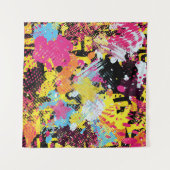 Graffiti hell psychedelisch nahtlos Muster illus Wandteppich (Vorderseite (Horizontal))