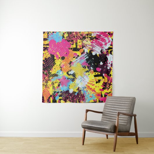 Graffiti hell psychedelisch nahtlos Muster illus Wandteppich (Beispiel (Horizontal))