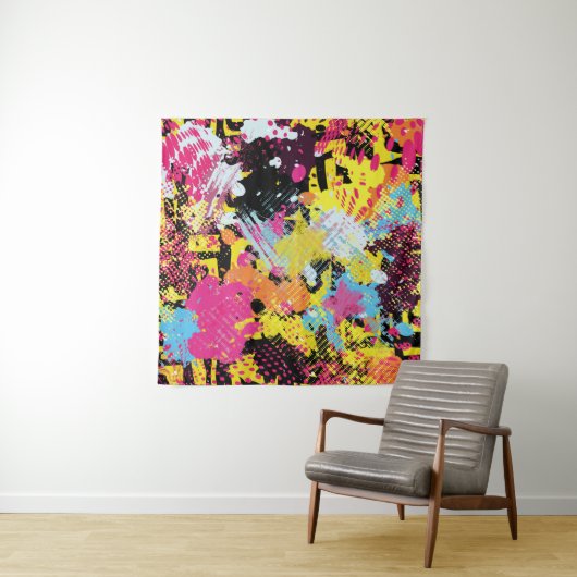 Graffiti hell psychedelisch nahtlos Muster illus Wandteppich (Beispiel)