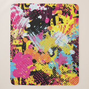 Graffiti helle psychedelische nahtlose Muster-Illu Sherpadecke