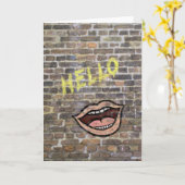 Graffiti-Hello-Card Karte (Gelbe Blume)