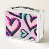 Graffiti-Herzen Weiße Lunchbox (Rückseite)
