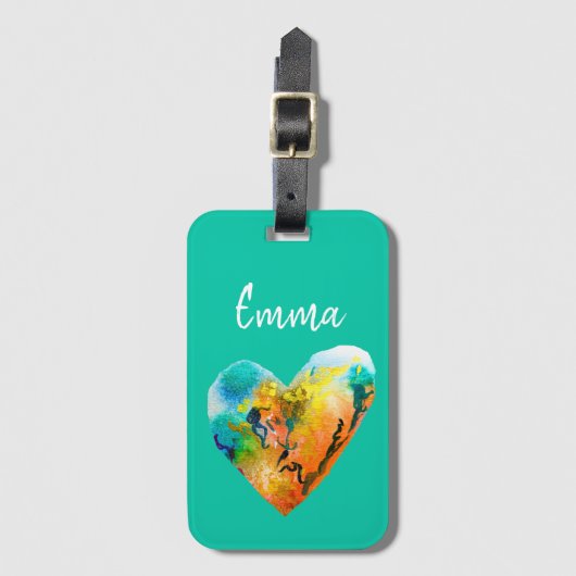 Graffiti-Herzklopfkunst Gepäckanhänger (Vorderseite Vertikal)