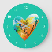Graffiti-Herzklopfkunst Große Wanduhr (Vorderseite)