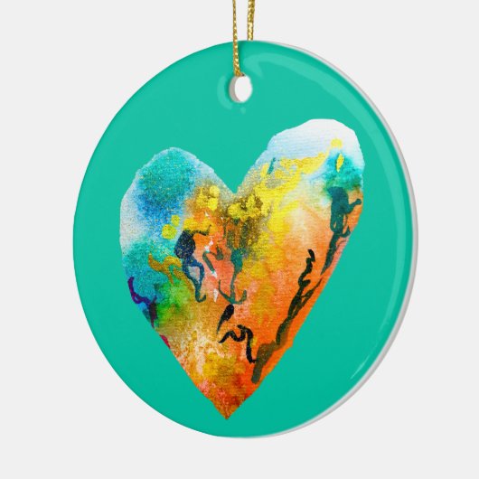 Graffiti-Herzklopfkunst Keramik Ornament (Links)