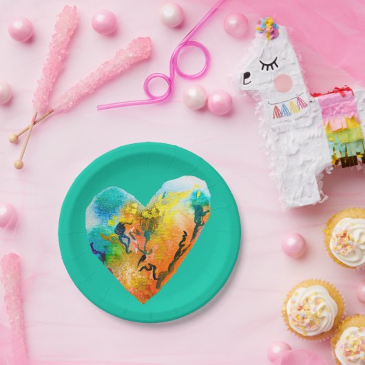 Graffiti-Herzklopfkunst Pappteller (Party)