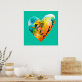 Graffiti-Herzklopfkunst Poster (Küche)