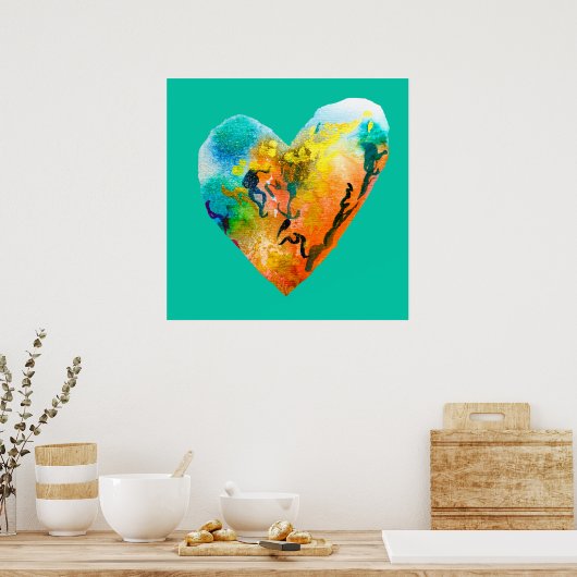 Graffiti-Herzklopfkunst Poster (Küche)