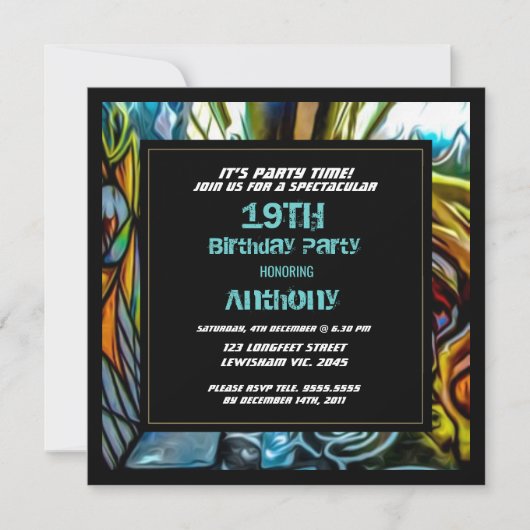 Graffiti Highway - Einladung zum Geburtstag (Vorderseite)