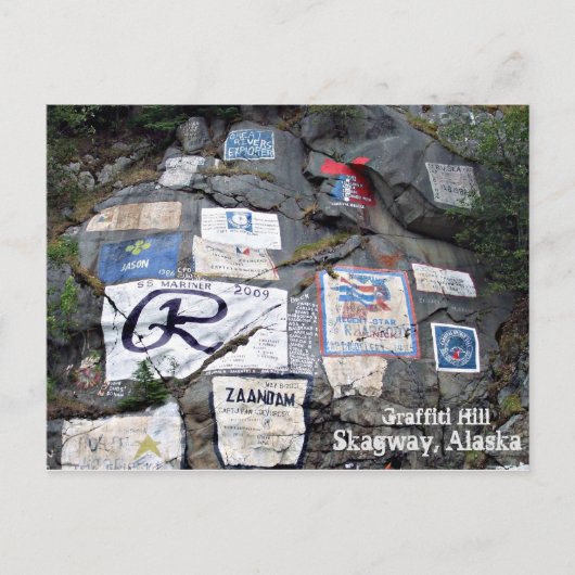 Graffiti Hill in Skagway, Alaska Postkarte (Vorderseite)
