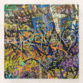 Graffiti-Hintergrund Glasuntersetzer (Vorderseite)